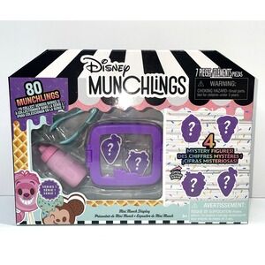 Disney Munchlings Mini Munch Purple Display SERIES 1 w/Scented 4 Figures 7pc New